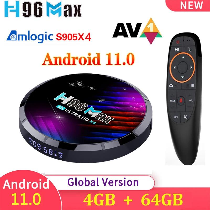 H96 Max X4 Ʈ TV ڽ, ȵ̵ 11, 4G, 32G, 64G, Amlogic S905X4, 2.4G  5G,  , BT, 4K, 8K, HD10, ̵ ÷̾  ڽ